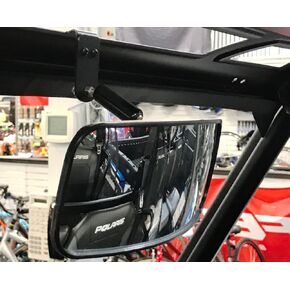 DELUXE BOLT ON Rear View Mirror 12"W x 4 1/2"T for 2017+ Polaris Ranger 900 XP (for Pro-Fit cage with Mirror Tab pictured)