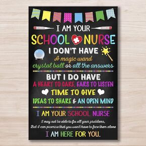Posters AprilLove I am Your School Nurse I Don't Have A Magic Wand Sign, Office Poster, Health Clinic Print, Chalkboard Sign