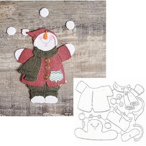 Christmas Snowman Metal Die Cuts,Cute Snowman Cutting Dies Cut Stencils for DIY Scrapbooking Photo Decorative Embossing Paper Dies for Scrapbooking Card Making