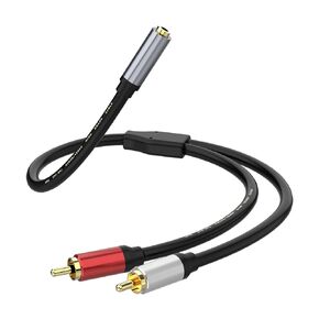 3.5mm to 2 RCA Cable (1FT), Stereo RCA Y Splitter 3.5mm Female to 2RCA Male Stereo Audio Adapter Compatible for TV, Smartphones, MP3, Tablets, Speakers, Home Theater