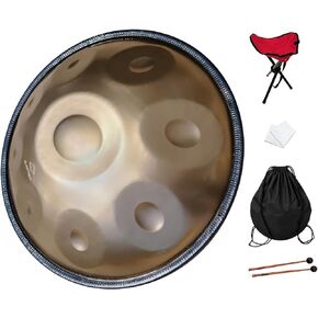Handpan, 18 inches, 9 notes, 440Hz, G minor, comes with handpan stand, handpan bag, two beaters, and dust cloth.（9-440hz）