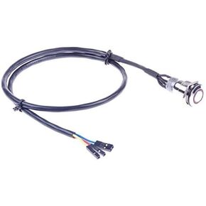16mm Chassis Switch Metal Button Switch with 100CM 3.3FT Extension Cable Blue Switch Symbol LED Suitable for DIY Computer Switch and Restart Button(Blue Switch Symbol)