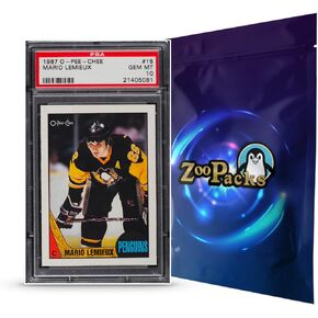 PSA Hockey Graded Card Mystery Pack Plus| PSA Graded Hockey Card + 1 Sealed Pack of Hockey Cards | Grade 8+ Guaranteed | Contains One Graded Vintage, Rookie, Legend or Current Star | by Zoo Packs