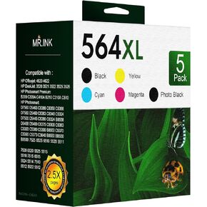 564XL Ink Cartridges Combo Pack Replacement for 564 564XL Ink Cartridges Work for Photosmart 6510 5520 5525 6520 7520 5510 7510 7525, Premium C309G C6350 C6340 C6324 C6300 C5393 C5390 C5383(5 Pack)
