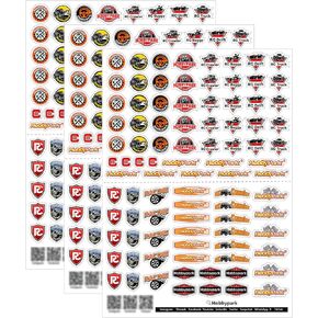 HobbyPark Pre-Cut Sponsor Decals Stickers Sheets for 1/16 1/18 1/24 Scale RC Crawler, Cars, Truck, fit TRX4M SCX24 AX24 FCX18 FCX24 Body Shell, Die Cut