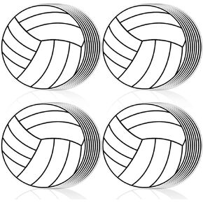 ZOIIWA 60 PCS Volleyball Cutouts DIY Sport Theme Party Decoration for Baby Shower Birthday Party Essentials Volleyball Cuts Paper Sport Classroom Decoration Balls Bulletin Board Decor for School