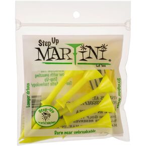 Martini Step-Up Golf Tees - Virtually Unbreakable - Yellow, 3.25 inches