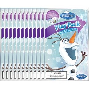 حزم لعب Bendon Frozen Olaf Grab & Go، 12 حزمة، تتضمن 4 أقلام تلوين، ورقة ملصق واحدة، كتاب تلوين صغير الحجم مكون من 24 صفحة
