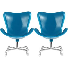 Zerodeko 2 PCS 1: 6 Scale Dollhouse Miniature Plastic Chair, Miniature Chair Model Dollhouse, DIY Mini Chairs Simulation Colorful Armchair Backrest Swivel Egg Chair for Dollhouse Decor Accessories