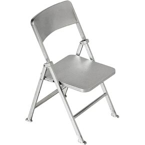 Folding Mini Chair for Dollhouse, 1:12 Scale Miniature Furniture, Silver Pvc Foldable Chair for Kids Play Toy, Dollhouse Accessories