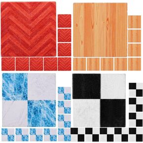 LUOZZY 36Pcs Dollhouse Flooring Dollhouse Floorboards Simple Style Mini Wooden Floor Board Model DIY Furniture Crafts Doll House Accessory