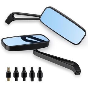 مرايا المقود للدراجات النارية 8 مم / 10 مم مستطيلة سوداء للدراجات النارية مرايا جانبية للرؤية الخلفية متوافقة مع كاواساكي سوزوكي ياماها كروزر تشوبر in Kuwait