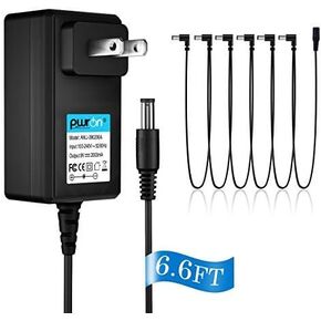 PwrON Guitar Pedal Power Supply Output 9V DC 1A(1000mA) Tip Negative with Right-Angle 6 Way Daisy Chain Cables Fits Boss/Digitech/Behringer/MXR/Ibanez/Zoom/EBS/Guyatone/BIYANG/JOYO