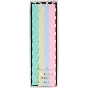 Meri Meri Pastel Wavy Candles (Pack of 16)
