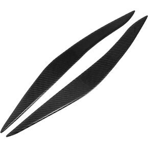 X AUTOHAUX 1 Pair Headlight Eye Lid Cover Decoration Styling Sticker for BMW F10 F11 5 Series 2010-2016 Carbon Fiber Pattern Eyebrows Black