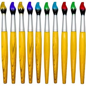 10PCS Novelty Bamboo Brush Pens Paintbrush Pens Retractable Ballpoint Pen for Art Activities and School Office Christmas Party Stationery…
