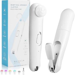 ماكينة تشذيب أظافر الأطفال الكهربائية، قابلة لإعادة الشحن مع مبرد أظافر خفيف، منخفض الضوضاء للأطفال حديثي الولادة، تعديل 4 سرعات، يتضمن 6 رؤوس جلخ، مقص أظافر الأطفال in Kuwait