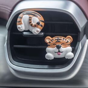 Cute Air Vent Clips Car Accessories, Creative Animal Head and Tail Cartoon Car Air Freshener Vent Clip Car Fragrance Diffuser Perfume Clips Air Conditioner Outlet Vent Clips Decorations, Panda