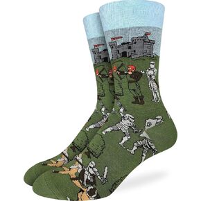 Good Luck Sock Men's Knights & Dragons Socks, Adult
