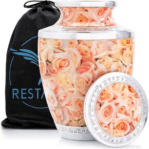 Pink Rose Ashes urn. Cremation urns for Human Ashes Adult Female mom. Decorative urns for Adult Female
