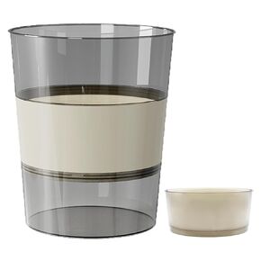 Small Trash Can Plastic Wastebasket Foldable 2.64 Garbage Container Bin Clear Round Trash Can for Bathroom Kitchen Offices Laundry Room Outdoors Camping (Orange)