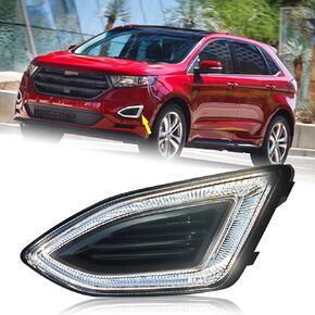 Left Driver Side LED Fog Light Compatible for 2015 2016 2017 2018 Ford Edge Front Bumper Light With Bulbs Driving Lamp Assembly LH FT4Z13200H FO2520192
