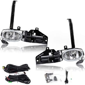 RP Remarkable Power, Fog Light for 2008-2010 Accord Cupe 2DR Driving Bumper Fog Lamps with Wiring Harness& Switch Clear Lens Light Kit FL7044