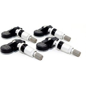 Set of 4 Veritek VPS001 TPMS 433mhz Tire Pressure Sensors for BMW Mini Replaces 36236781847 36236798726 E60 E90 E92 w/Silver Aluminum Valve Stems Aftermarket Replacement