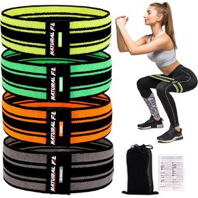 Resistance Bands, Exercise Workout Bands for Legs and Butt, Fabric 6 Set of Stretch Bands for Women and Men, Exercise Loop Bands Yoga, Pilates, Rehab