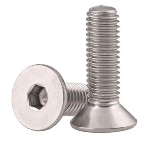 4 Pcs M10-1.50 x 60mm Flat Head Socket Cap Screws Bolts, Stainless Steel 18-8 (304), Bright Finish, Allen Socket Drive,Machine Screws Inner Hex Screw Fasteners Bolts