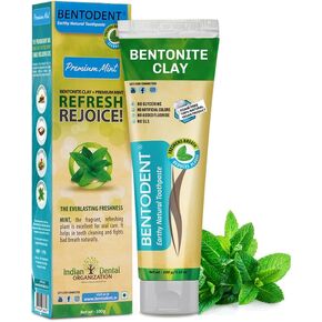 BENTODENT TOOTHPASTE Teeth Whitening Bentonite Clay & Activated Charcoal Toothpaste - Natural Teeth Whitening Toothpaste, No Fluoride & No SLS Vegan, 3.52 oz