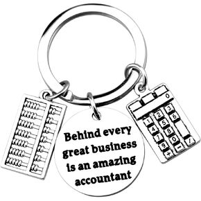FUTOP Accountant Gifts Behind Every Great Business Is an Amazing Accountant Keychain Accountant Graduation Gift CPA Keychain