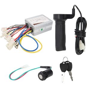VGEBY Throttle Grip Set, 24V 500W Aluminum Alloy Electric Bike Two‑Speed Controller Throttle Grip Set with Electric Door Lock Suitable for Electric Bicycles Scooter