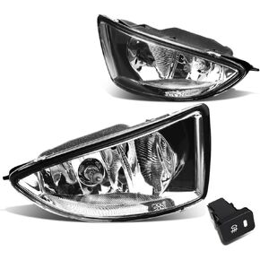 Auto Dynasty متوافق مع Honda Civic 2/4-Door EM2/ES1/ES2 زوج من مصابيح الضباب للقيادة + طقم أسلاك + مفتاح (عدسة شفافة)