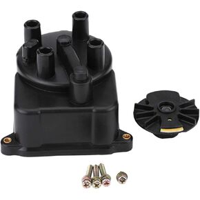 Distributor Cap Kit, Fydun 30102 P54 006 Black Distributor Cap and Ignition Rotor Kit for Honda for Civic 92-00 30102 P54 006