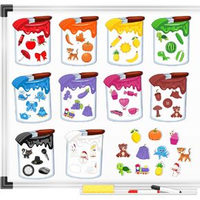 EAMAY Magnetic Color Sorting Set for Kids, Fridge Magnets for Toddlers 1-3, Preschool Circle Time Learning Center Activities, Matching Games Use on The Whiteboard