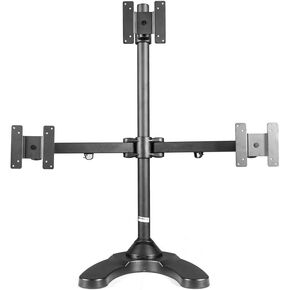 Triple Monitor Stand Freestanding Triangle Orientation Holds Up to 27-Inch Screens, Black (LCD-3501T-B)