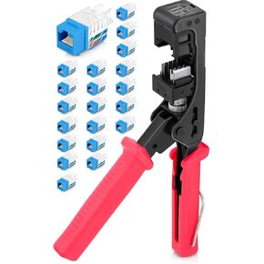 Everest Media Solutions 45Term - 45° Angled Speed Termination Tool - with 20-Pack of 45° Angled CAT6 Keystone Jacks in Gray Color - Additional Jacks are Available - (B0BCHGPDJW) in Kuwait