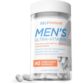 Men's Ultra-Vitamin Multivitamin - A Comprehensive Blend of Essential Nutrients with Elderberry, Vitamin C, Zinc, and Vitamin D in 90 Vegetarian Capsules for a Convenient 30-Day Supply