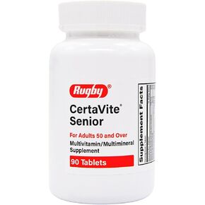 Rugby CertaVite Senior Multivitamin/Multimineral Supplement for Adults 50 and Over - 90 Tablets