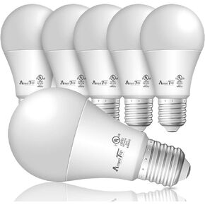 مصابيح إضاءة LED AmeriTop A19 - 6 عبوات، كفاءة 14 وات (ما يعادل 100 وات) 1600 لومن لمبات الإضاءة العامة، مدرجة في قائمة UL، غير قابلة للتعتيم، قاعدة قياسية E26 (ضوء نهاري 5000 كلفن)