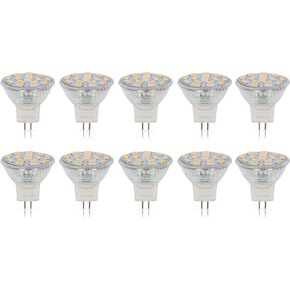 Simba Lighting LED MR11 Flood Light Bulbs (10 Pack) 12V 3W 20W Halogen Replacement 2-Pin 240lm for Landscape, Accent, Track Lights, and Christmas Tree Fiber Optics, GU4 Bi-Pin Base, 3000K Soft White