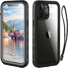 Waterproof iPhone 13 Pro Max Case - Full Body Protection Case for iPhone 13 Pro Max 6.7 inch Waterproof Shockproof Dustproof Phone Case with Built in Screen Protector (Black)