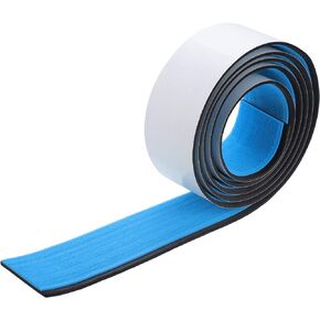 X AUTOHAUX 78.74''x2.24'' EVA Faux Teak Decking Sheet Mat Non-Slip Self-Adhesive for Boat Yacht Marine Deck Pad RV Flooring Carpet Blue Black