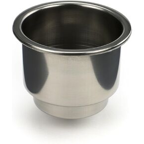 Whitecap Industries S-3511C Stainless Steel Flush Drink Holder - 3-7/8" Cutout, 2-1/4" to 3-1/8" Depth