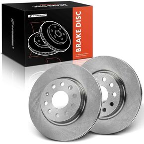 A-Premium 11.02 inch (280.00mm) Front Drilled and Slotted Disc Brake Rotors Compatible with Volkswagen Models - Jetta 2011 2012 2013 2014 2015, 2-PC Set