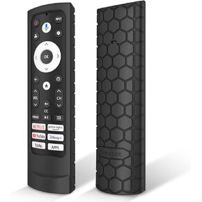 حافظة Fintie الواقية لجهاز التحكم عن بعد Hisense Voice Remote ERF3A90 لعام 2023، غطاء سيليكون خفيف الوزن وصديق للأطفال ومضاد للانزلاق ومقاوم للصدمات لجهاز Hisense A4 A6 U6 U7 U8 Series Google Smart TV Remote، أسود