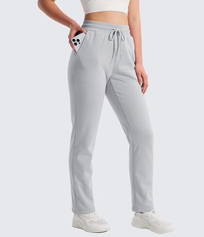 MAGCOMSEN Women's Sherpa Lined Sweatpants Winter Warm Fleece Pants Water Resistant Thermal Pants for Lounge Outdoor Snow in Saudi Arabia