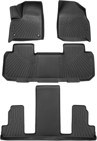 Powerty Floor Mats for 2022-2024 Rivian R1S Accessories All Weather Floor Liner 3D TPE 1st & 2nd Row Floor Mat Heavy-Duty Floor Liners in Saudi Arabia