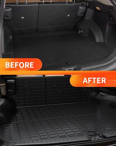 Cargo Mat Compatible with 2019-2024 Toyota Rav4 Trunk Mat TPE All Weather Cargo Liner Back Seat Cover Protector 2023 Rav4 Accessories (Cargo Mat with Backrest Mat) in Saudi Arabia